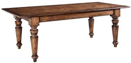 Dining Table Farmhouse Rustic, Distressed Pecan Finish Wood, Chunky Turned Legs - £2,189.43 GBP