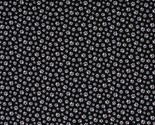 Cotton Gray Paw Prints on Black Dogs Puppies Fabric Print by the Yard D7... - $11.95