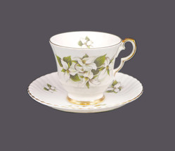 Royal Windsor White Trillium bone china cup and saucer. Floral emblem Ontario. - £40.98 GBP