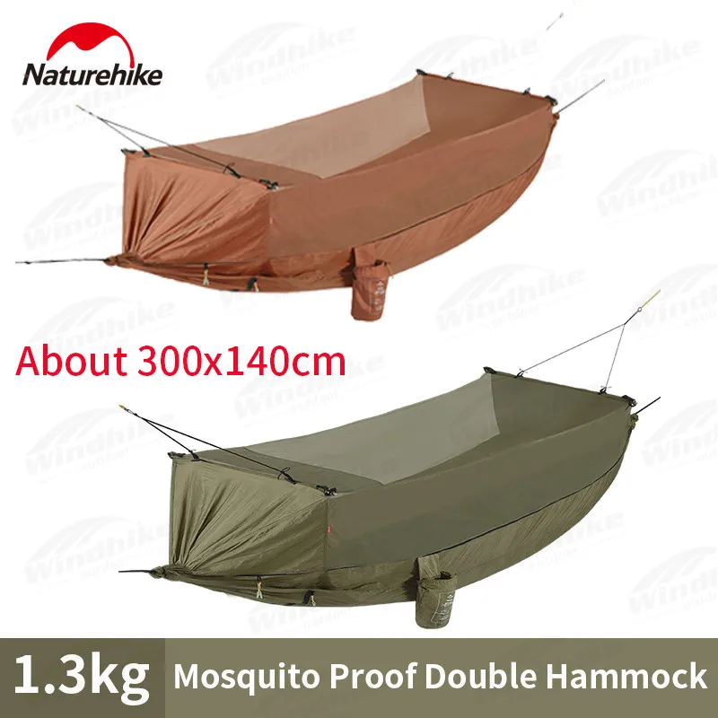 Naturehike Outdoor Camping Double Layer Hammock Portable 70D Nylon Mosquito - £102.54 GBP