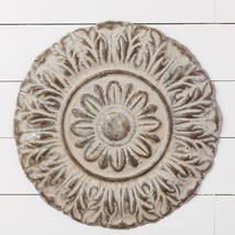 Embossed Floral Tin wall Hanging in Distressed Metal - 20 inch - $48.00