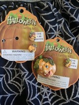 Vintage CVS Pumpkins Halloween Lapel Pin And  Earrings Lot - $7.87