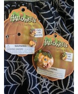 Vintage CVS Pumpkins Halloween Lapel Pin And  Earrings Lot - £6.18 GBP