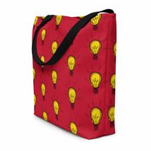 Creative Idea Concept Design Yellow Bulb Red Beach Bag - £34.06 GBP