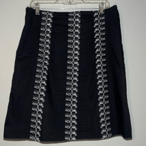 Lucy &amp; Laurel size 6 skirt fully lined, black with white embroidery, ple... - £16.88 GBP