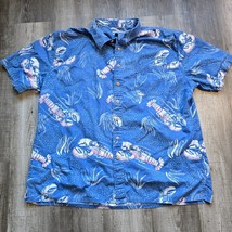 Croft and Borrow Hawaiian Shirt Blue Mens Size XXL Lobster Coastal Ocean... - £17.94 GBP