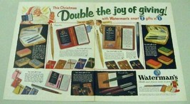 1953 Print Ad Waterman&#39;s Pens Fountain &amp; Ball Point Santa Claus Gift Sets - $15.85