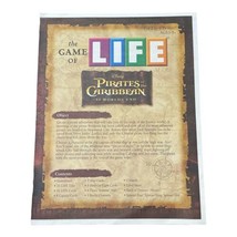 Game Parts Pieces Life Pirates Caribbean Worlds End Milton Bradley Rules... - £2.99 GBP