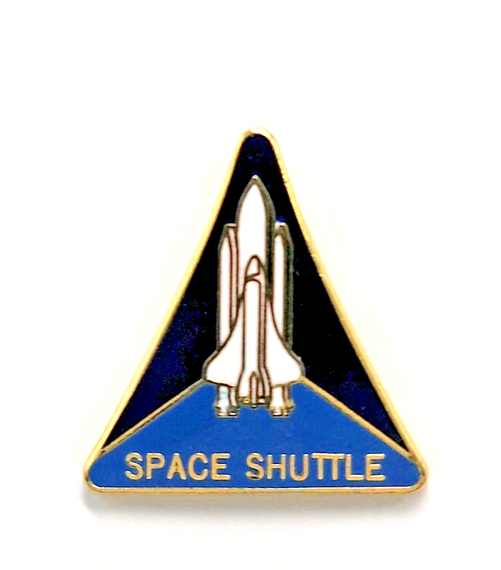 VTG NASA Space Shuttle Triangle Astronaut Emblem Enamel Pin W Card Aerospace Item image 7