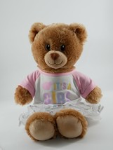 15&quot; Build A Bear Brown Plush Teddy Bear Wearing It&#39;s A Girl Shirt Gender Reveal - £7.98 GBP