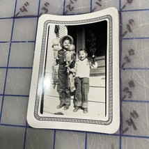 Vintage Photograph 1949 San Antonio Texas Two Kids Holding Ballon Puppet... - $5.35