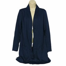 Isaac Mizrahi Live Essentials Open Front Knit Cardigan Sweaters Small Navy Blue - £26.03 GBP