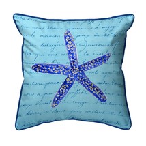 Betsy Drake Blue Starfish Extra Large 22 X 22 Indoor Outdoor Pillow - £55.38 GBP