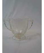 Vintage Etched Floral Clear Sugar Bowl Saw Tooth Edge Pressed Glass 3.25... - €10,66 EUR