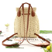 Handmade Straw Backpack Stylish Summer Bag for Women - £23.94 GBP