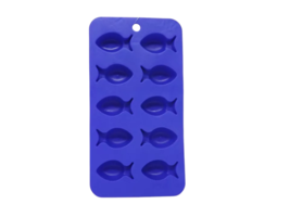 Mainstays Silicone Ice Cube Mold Tray - New - Blue Fish - $7.99