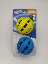 Nerf Dog -3.8&#39;&#39; Crunch and Squeak Rubber Ball Dog Toy, Pack of 2 Medium/Large - £11.86 GBP