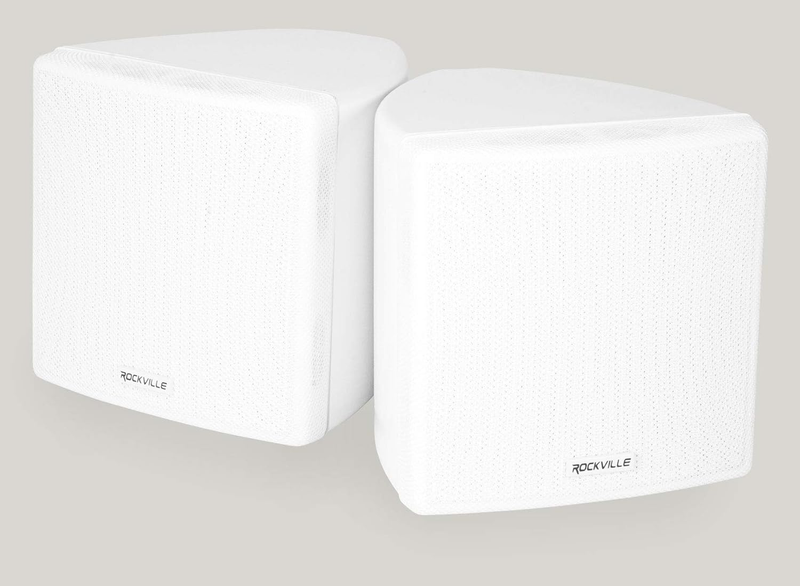 Cube Pair of 3.5&quot; White Commercial 70V Swivel Wall Mount Speakers - $145.52