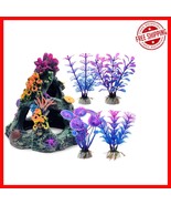 Colorful Aquarium Coral Mountain Decoration Set - Safe for Fish Environm... - $34.01 CAD