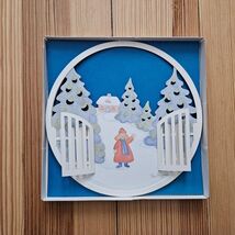 Vintage Christmas Ornament 3D Pia Kryger Danish Paper Cut-Out  Winter Sn... - $28.98