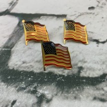 Patriotic Lapel Pin Lot Of 3 American Flags - $11.88