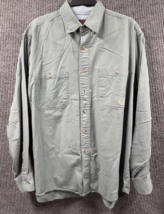 VTG Wrangler Shirt Mens XL Outdoor Comfort Button Down Khaki Green Long Sleeve - £13.94 GBP