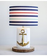 Sea Nautical Coastal Golden Ship Anchor Ceramic Table Lamp Navy Sailor S... - €96,23 EUR