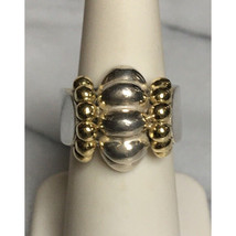 CAVIAR 925 STERLING SILVER &amp; 18k YELLOW GOLD  RING SIZE 6 SKY - $303.73