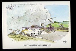 BES085 - Weather - Just crossed border into Scotland!! - Besley comic postcard - £2.00 GBP