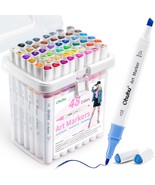 Ohuhu Markers 48 color Double Tipped Alcohol Markers Chisel Fine Alcohol... - $912.78 MXN