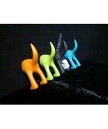 Ikea Bastis Multicolored Dog Soft Rubber Tail Hook 4pc Lot #2 - £23.25 GBP