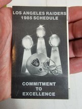 Vintage 1980s L.A. Los Angeles Raiders Mini Pocket Schedule 1985  - $9.79