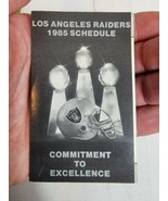 Vintage 1980s L.A. Los Angeles Raiders Mini Pocket Schedule 1985  - £7.70 GBP