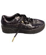 Puma Cali Croc Sneakers Womens Size 8.5 Black Logo Low Top Round Toe Lac... - $50.65 CAD