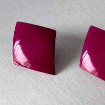 Purple Plum Metal Diamond Earrings Unique Kitsch  - £17.65 GBP