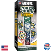 MasterPieces Green Bay Packers NFL Poker Chips 100pc Set W/ Tray Casino ... - $46.43