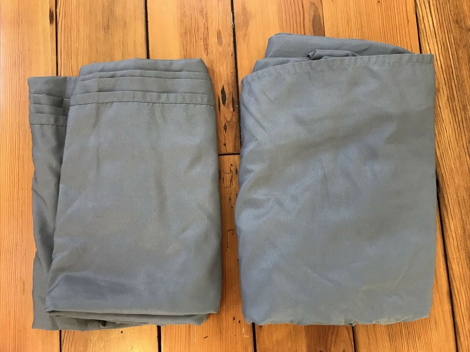 Pair 2 Twin Flat Dark Gray Hotel Style Sheets Wrinkle Free Cotton Poly B... - $29.69