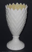 Vintage Belleek Feather Pedestal Vase with Yellow Lustre Ireland Green Mark 6&quot; - £39.92 GBP