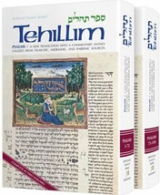 Artscroll Hebrew/English Tehillim Psalms w/Commentary 2 Volume Deluxe Set - £51.15 GBP