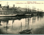 Ships Loading Wheat at Docks Tacoma Washington WA UNP Unused DB Postcard H2 - $9.85