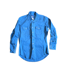 Wrangler Advanced Comfort Shirt Men’s Blue Long Sleeves Pearl Snap Up Me... - $20.00
