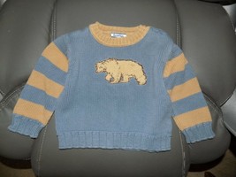 Hartstrings Blue/Brown Grizzly Bear Sweater Size 18 Months Boy&#39;s EUC - $17.52