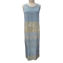 80s VTG Chico&#39;s Design  Rayon Sleeveless Maxi Dress Green/Blue Ombre  1( S) - $39.60