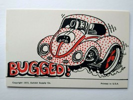 Hot Rod Postcard Bugged Out VW Beetle Bug Monster Sports Car Auto Racer Card 72 - £11.80 GBP