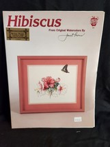 Vintage Janet Powers Hibiscus Cross Stitch Pattern (1987) Green Apple Co # 563 - £3.52 GBP