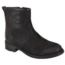 Tory Burch Simone Ankle Booties Boots Black Leather Sz 7 NIB - £198.44 GBP