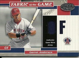 2002 Leaf Certified Materials Fabric Of The Game Position G Anderson 136 44/50 - £9.95 GBP