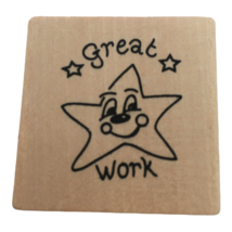 Anitas Rubber Stamp Great Work Words Smiling Star Teacher School Paper G... - $2.99