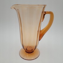 Beautiful Vintage Fostoria Vesper Glass Amber #5000-7 Flat Footed Tall Pitcher - £46.70 GBP