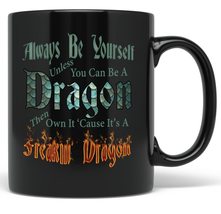 PixiDoodle Fire Dragon Coffee Mug - Dragon Scales Self Love (11 oz, Black) - £20.51 GBP+